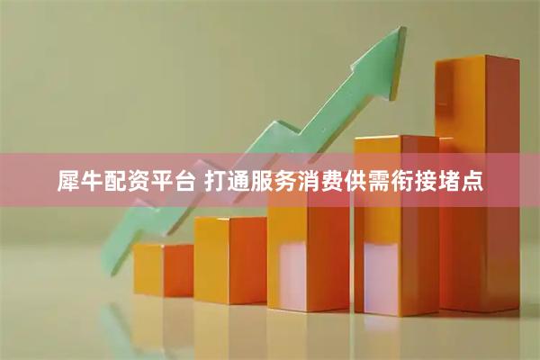 犀牛配资平台 打通服务消费供需衔接堵点