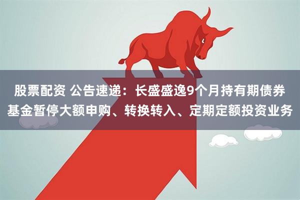 股票配资 公告速递：长盛盛逸9个月持有期债券基金暂停大额申购、转换转入、定期定额投资业务