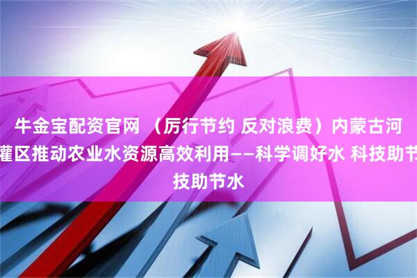 牛金宝配资官网 （厉行节约 反对浪费）内蒙古河套灌区推动农业水资源高效利用——科学调好水 科技助节水